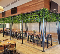 New Tavern uses artificial greenery- lots!