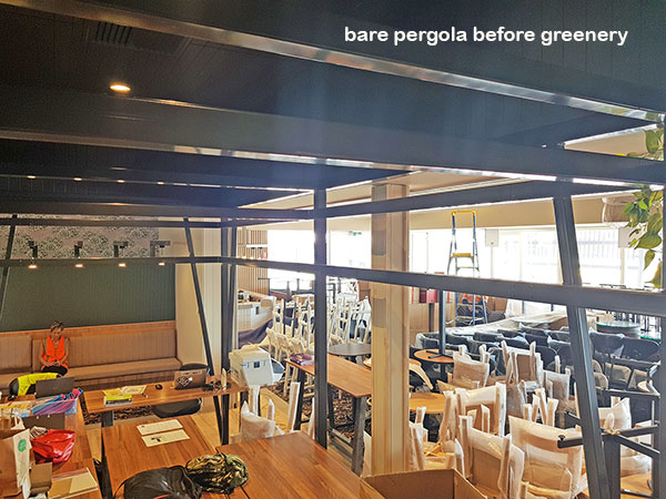 New Tavern uses artificial greenery- lots!