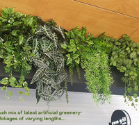 Very latest artificial greenery ideas used to lift Shopping Cnt Dining Precinct...