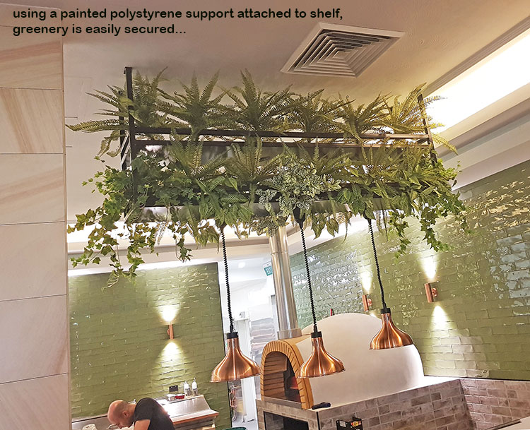 How to easily add artificial greenery to shelves...