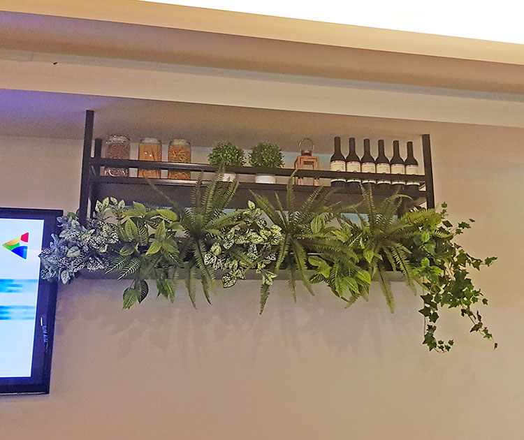 How to easily add artificial greenery to shelves...