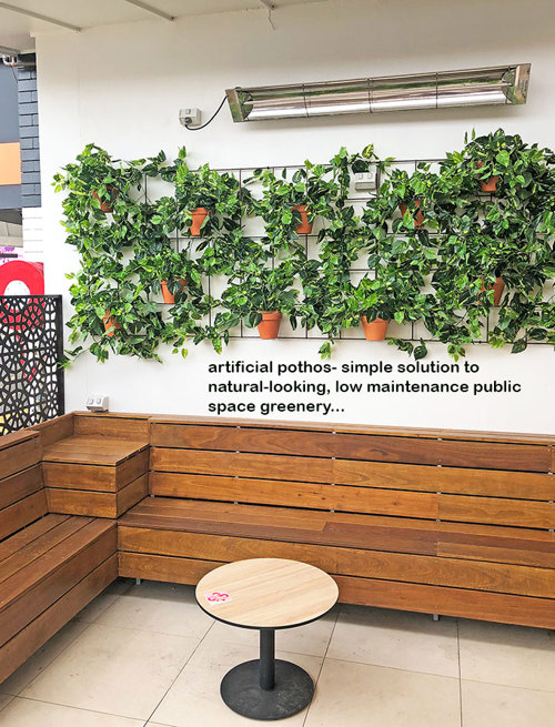 Simple 'Greenification' of Bar area using Vines on wall...