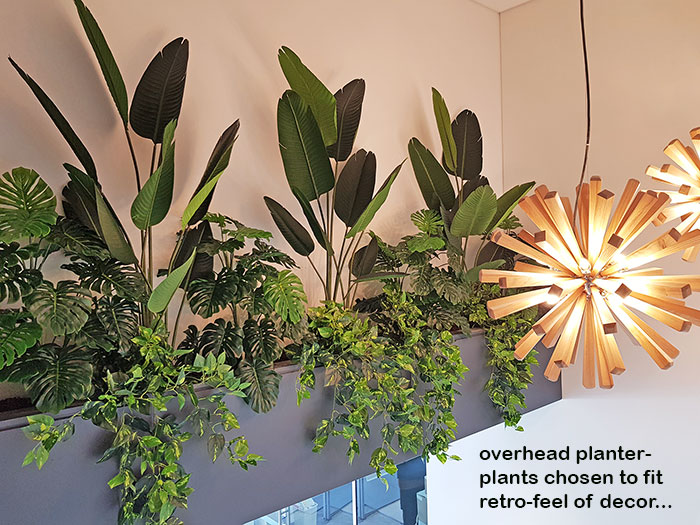 Retro-design Office planters get matching plants