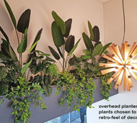 Retro-design Office planters get matching plants