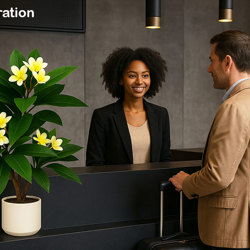 Franjipani- yellow/white flowers 90cm - artificial plants, flowers & trees - image 2