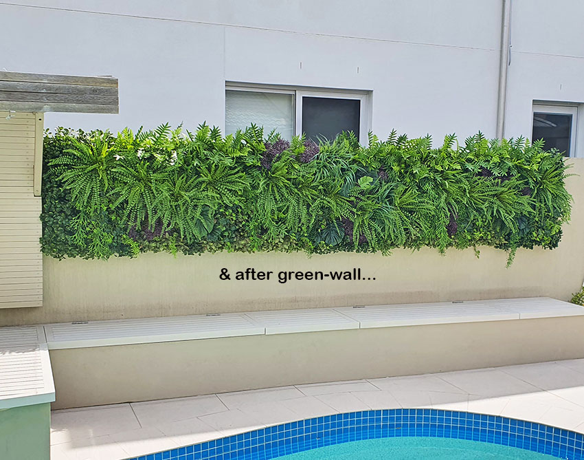 Domestic Pool Area improved by soft Green-Wall image 3