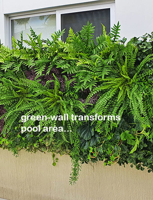 Domestic Pool Area improved by soft Green-Wall