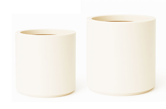 Planters- Cylinder Pot lge -wh