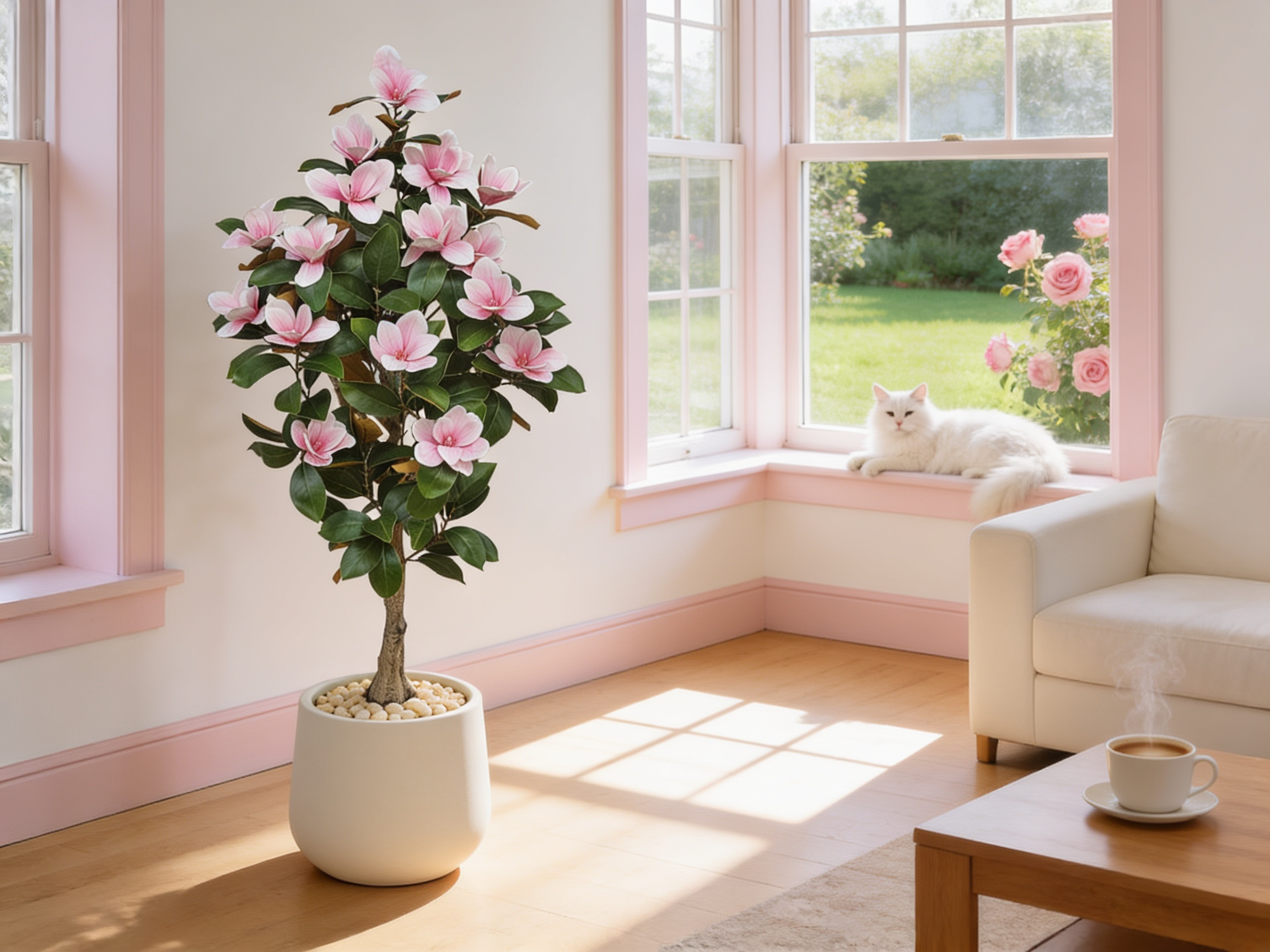 Magnolia deluxe - flowering  1.5m wh-pk 