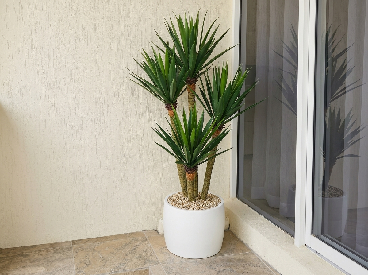 Agave- Spikey Agave Plant UV 1.3m with 4 heads 