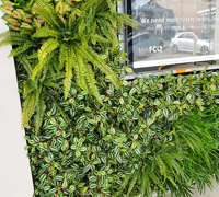 Shopping Mall Entrance finished-off with artificial Green-Wall...