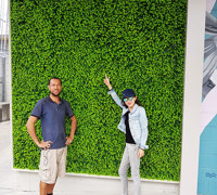 Shopping Mall Entrance finished-off with artificial Green-Wall...