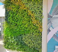 Shopping Mall Entrance finished-off with artificial Green-Wall...