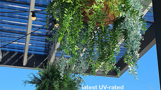 Club 'greens-up' sunny Balcony Bar with latest UV-rated artificial plants...