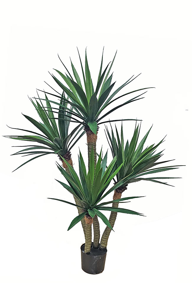 Spikey Yucca Plant UV 1.3m with 4 heads 