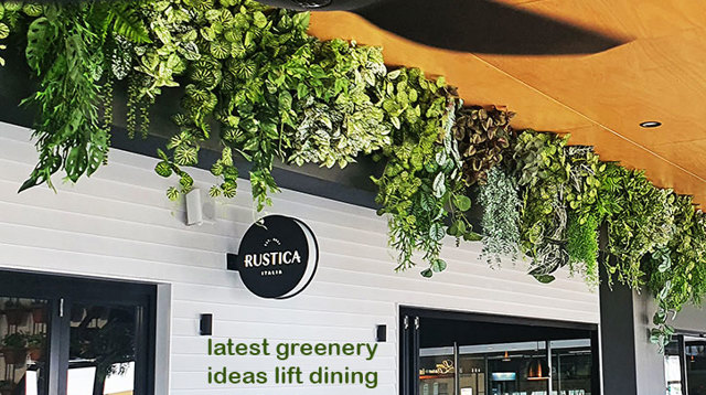 Very latest artificial greenery ideas used to lift Shopping Cnt Dining Precinct...