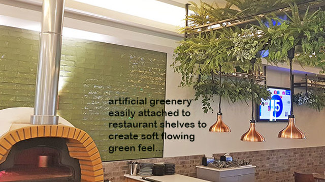 How to easily add artificial greenery to shelves...