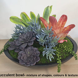 Bromeliad- dark green in plastic pot  - artificial plants, flowers & trees - image 2