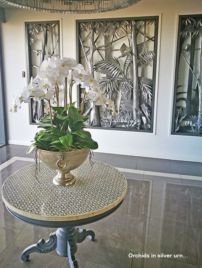 large Floral in entry foyer
