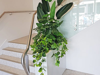 Retro-design Office planters get matching plants